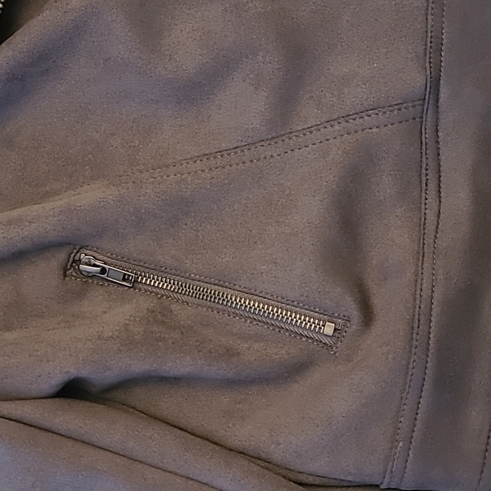 NWT Philosophy Charcoal Grey Faux Suede Fully Lined Moto Jacket - Picture 7 of 11